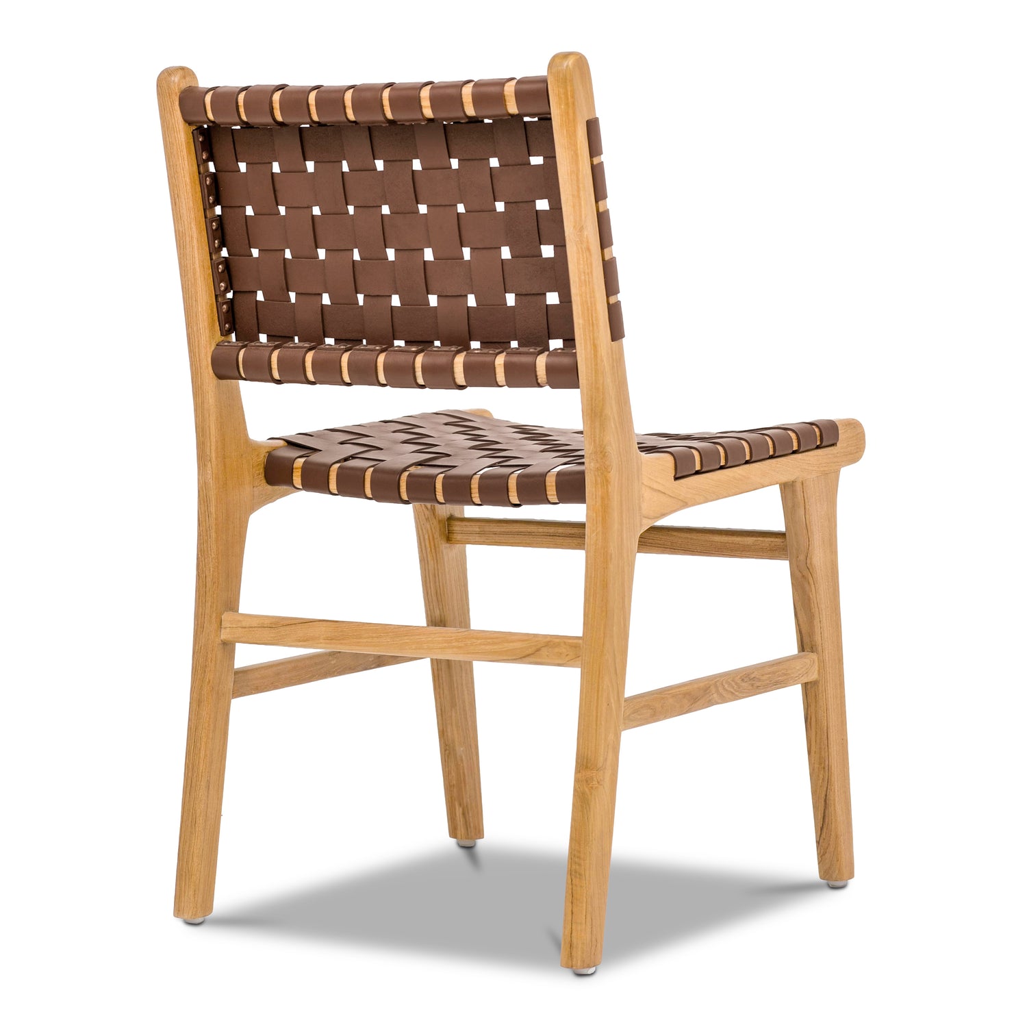 Banda Teak & Leather Dining Chair | Molten Brown 