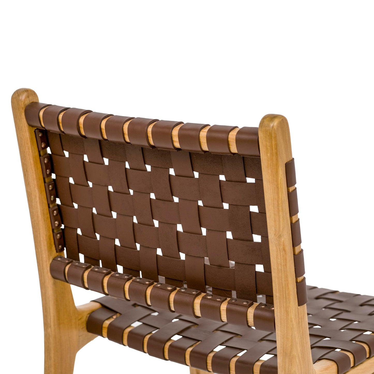Banda Teak & Leather Dining Chair | Molten Brown