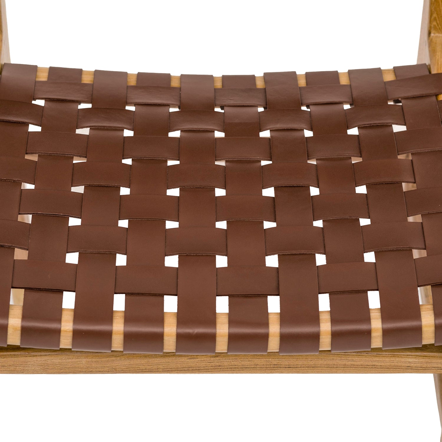 Banda Teak & Leather Dining Chair | Molten Brown 