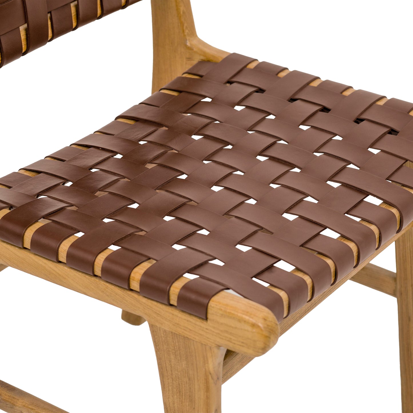 Banda Teak & Leather Dining Chair | Molten Brown