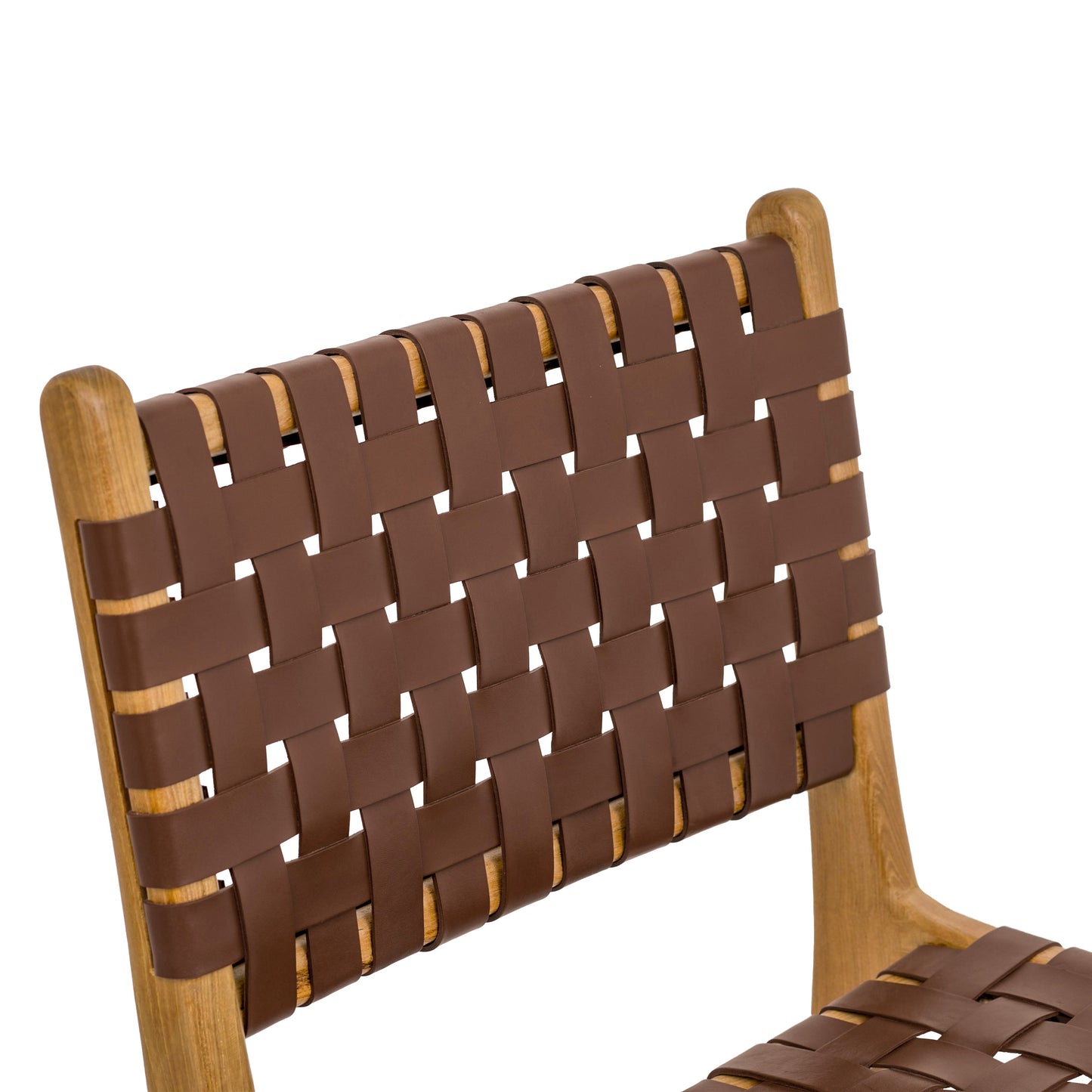Banda Teak & Leather Dining Chair | Molten Brown