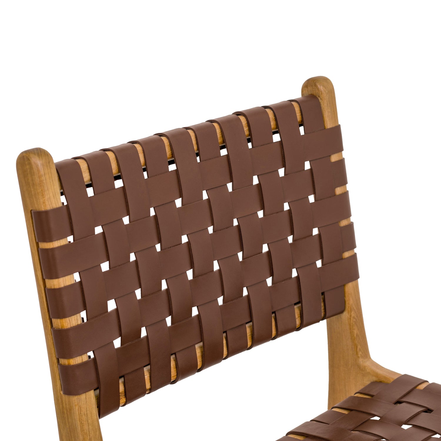 Banda Teak & Leather Dining Chair | Molten Brown 