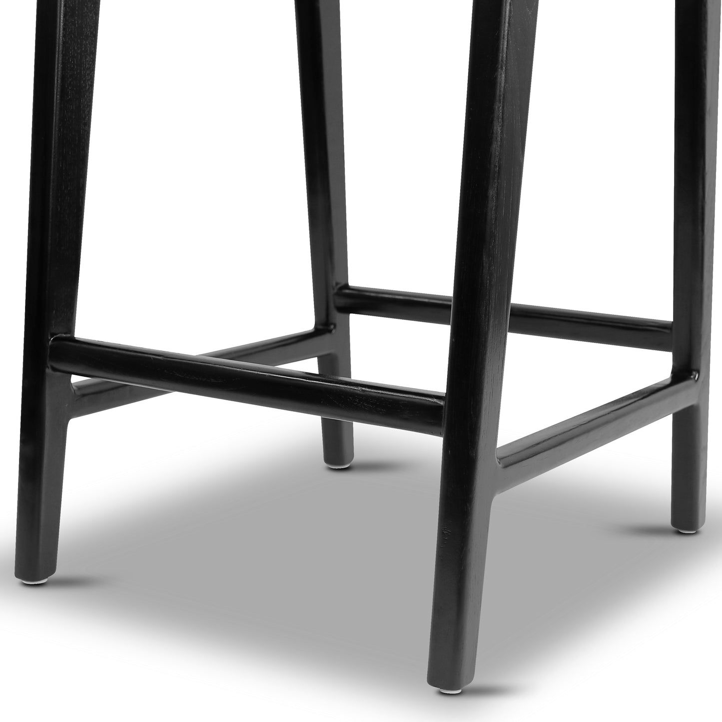 Banda Teak & Leather Counter Height Stool | Havana Black