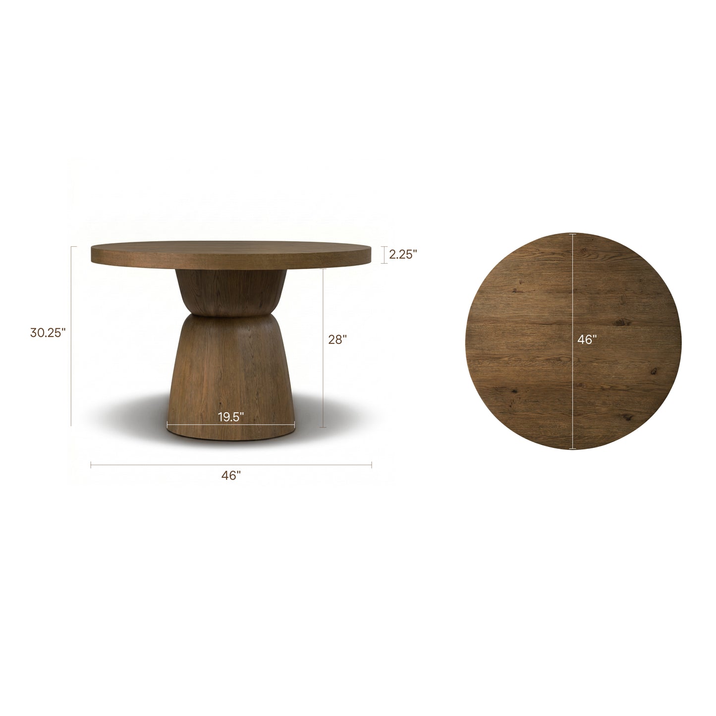 Allora Dining Table (46") | Drift Oak