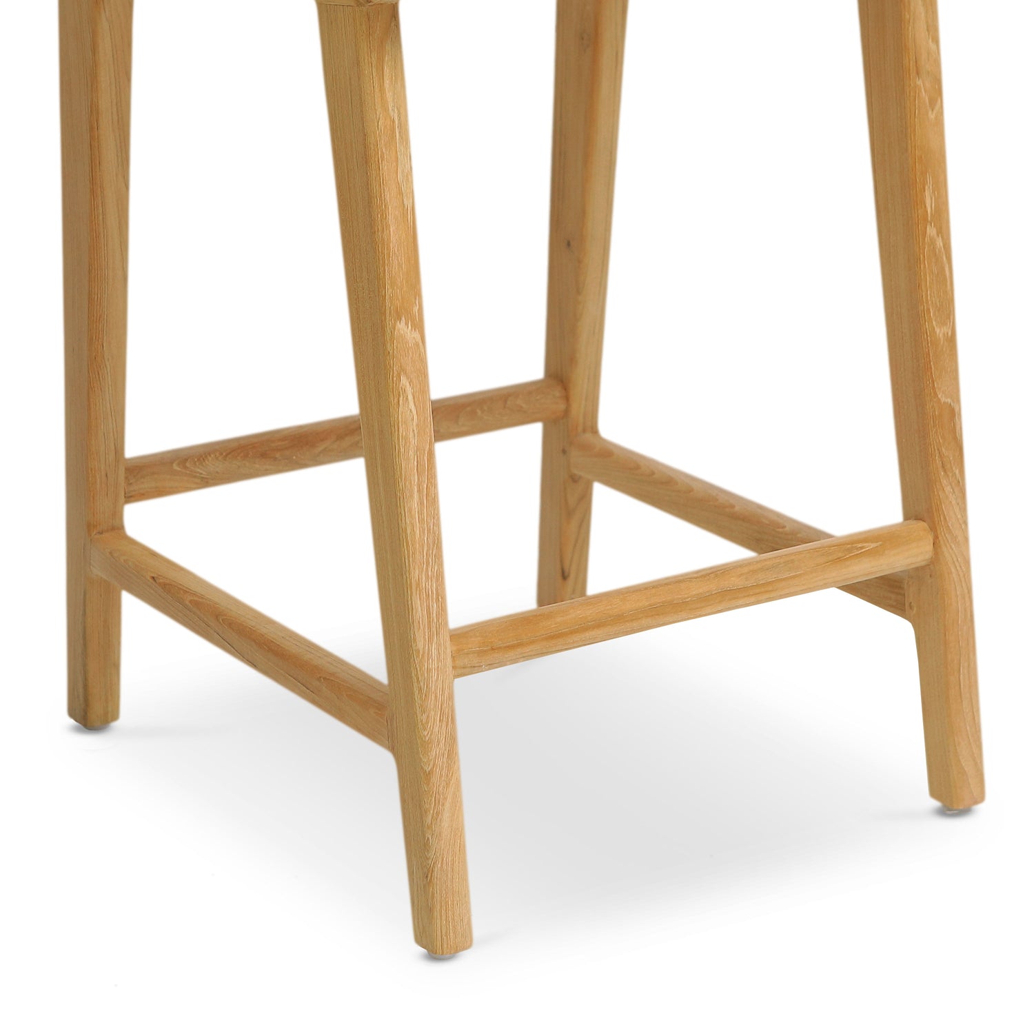 Banda Teak & Leather Counter Height Stool | Fauve Tan 