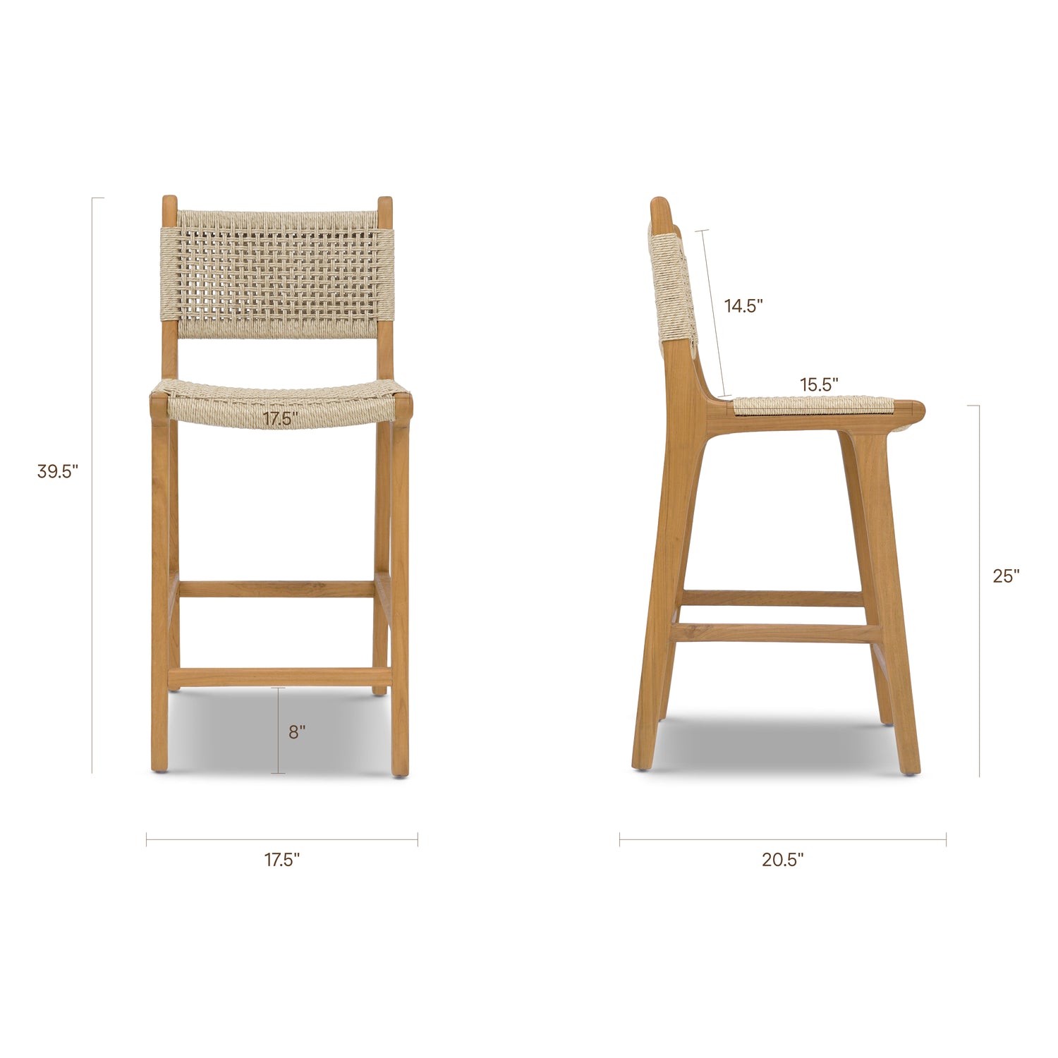 Batu Indoor / Outdoor Counter Height Stool | Natural 