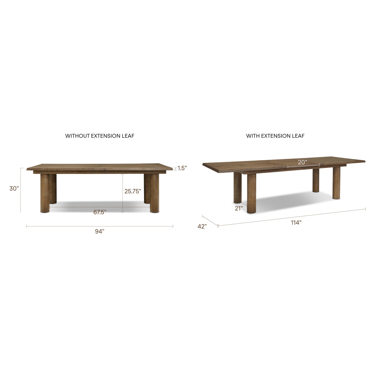 Bruton Extension Dining Table (94
