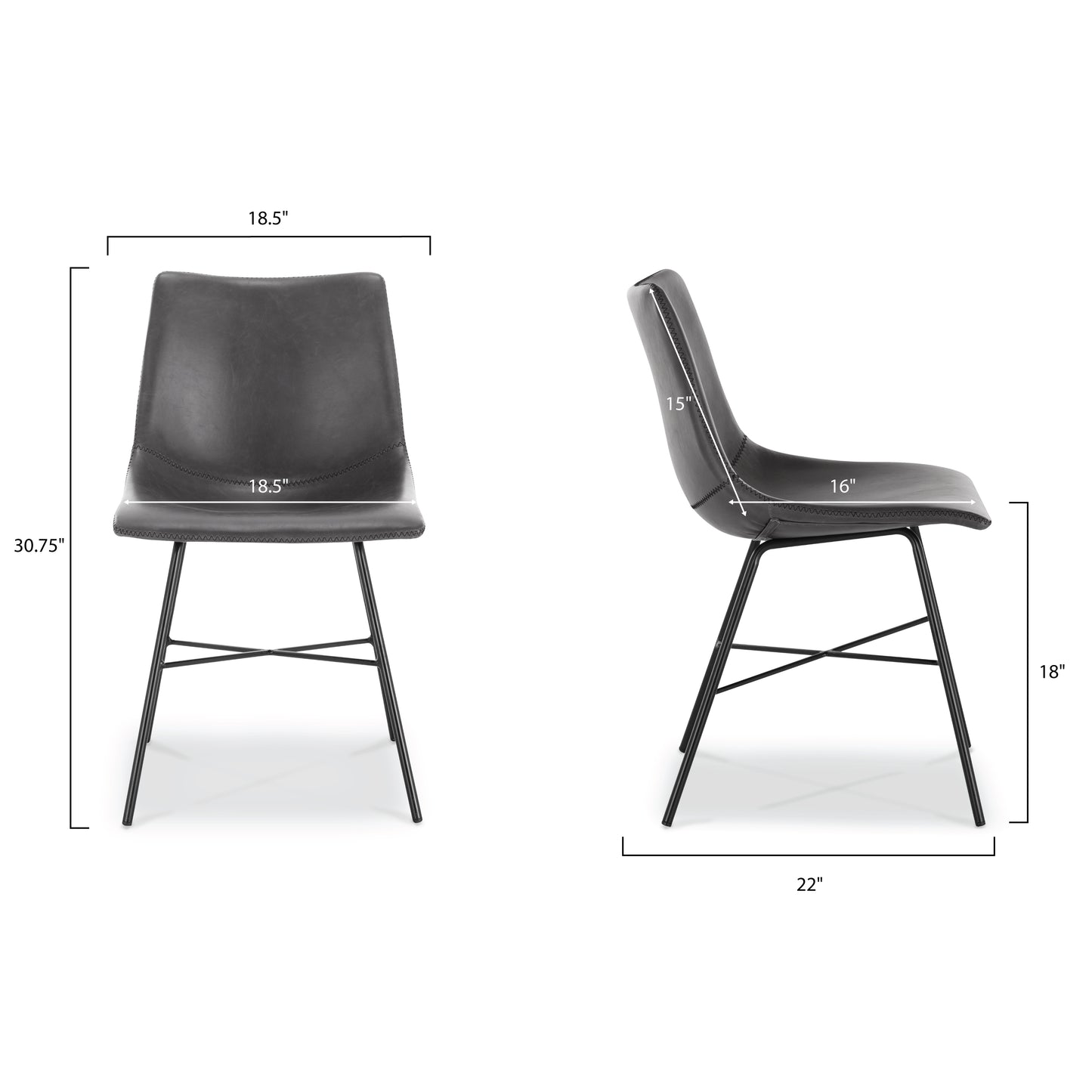 Paxton Dining Chair | Grey | Set of 2