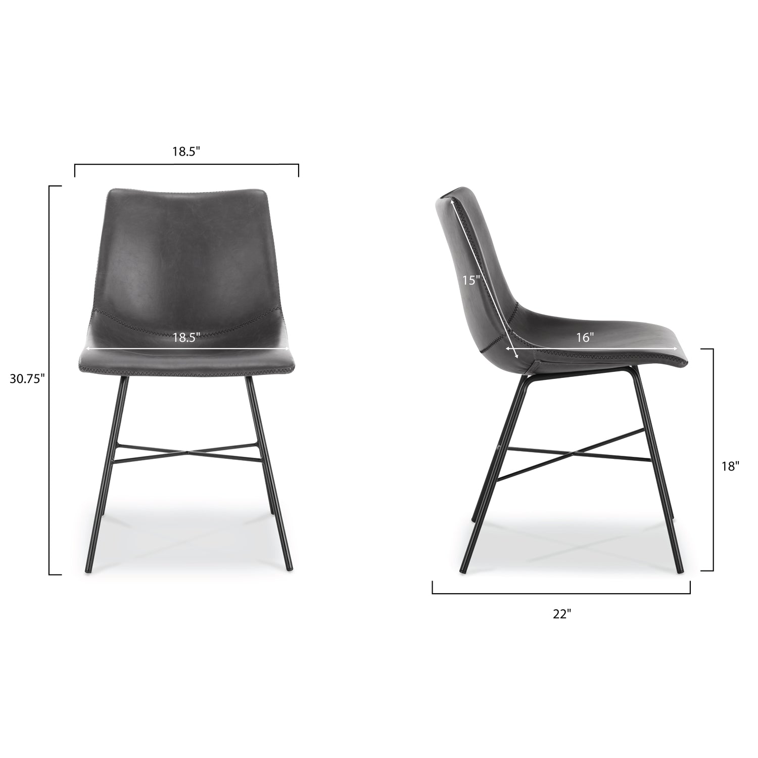 Paxton Dining Chair | Grey | Set of 2 