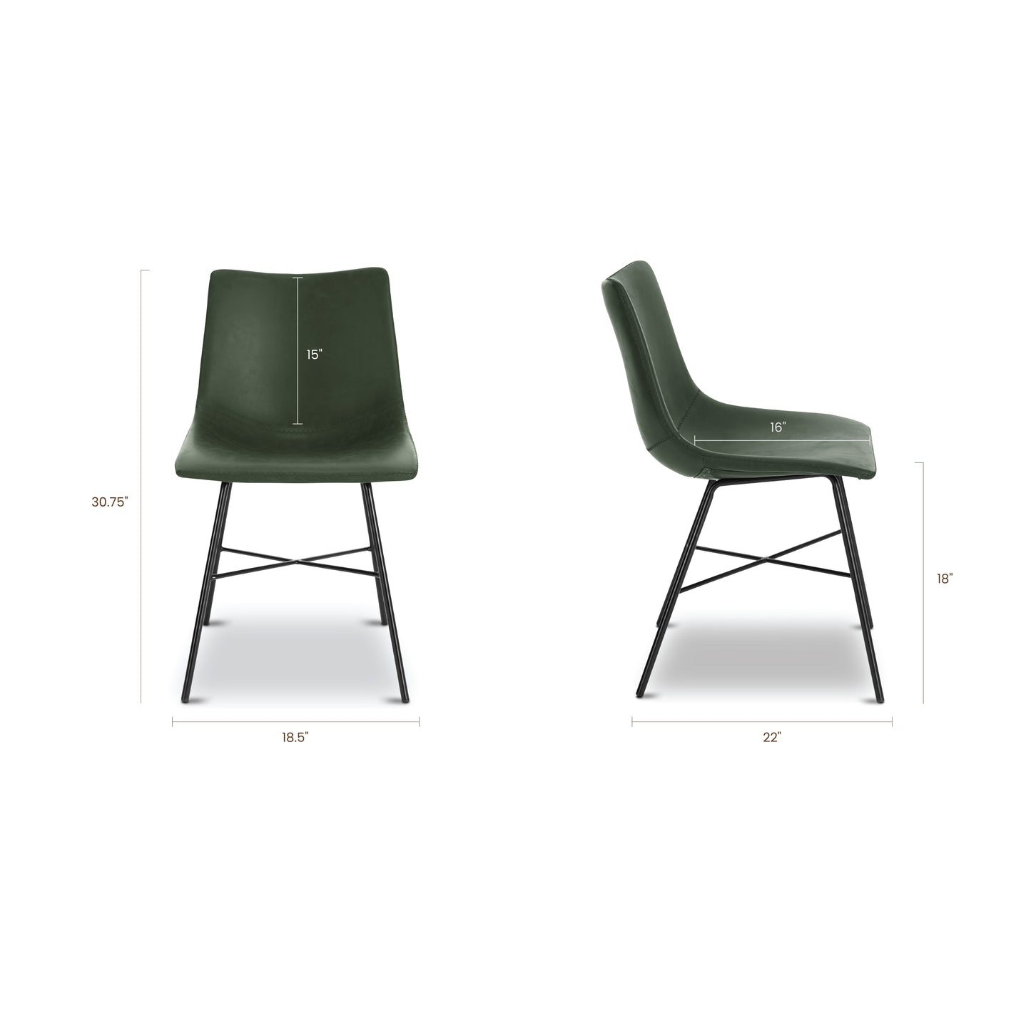 Paxton Dining Chair | Ivy Green | Set of 2