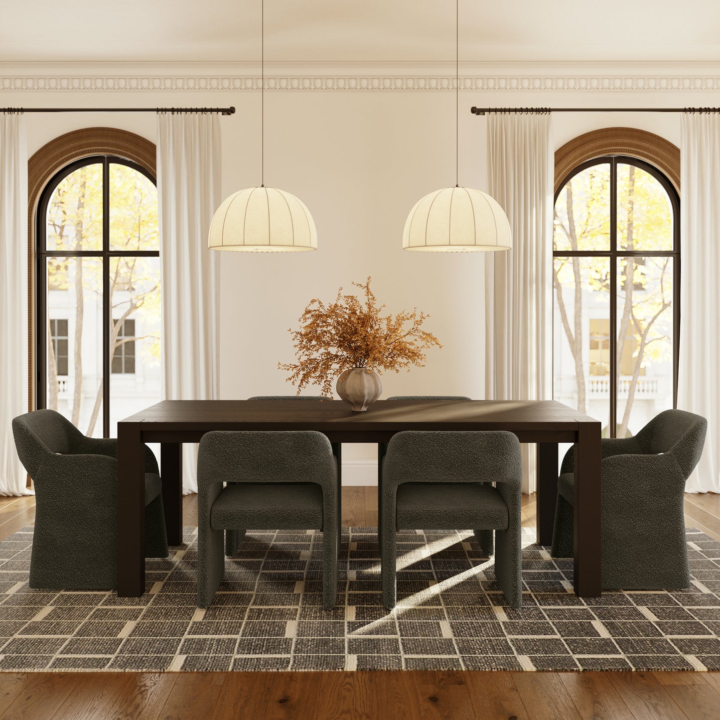 Chios Dining Chair | Juniper Green Boucle