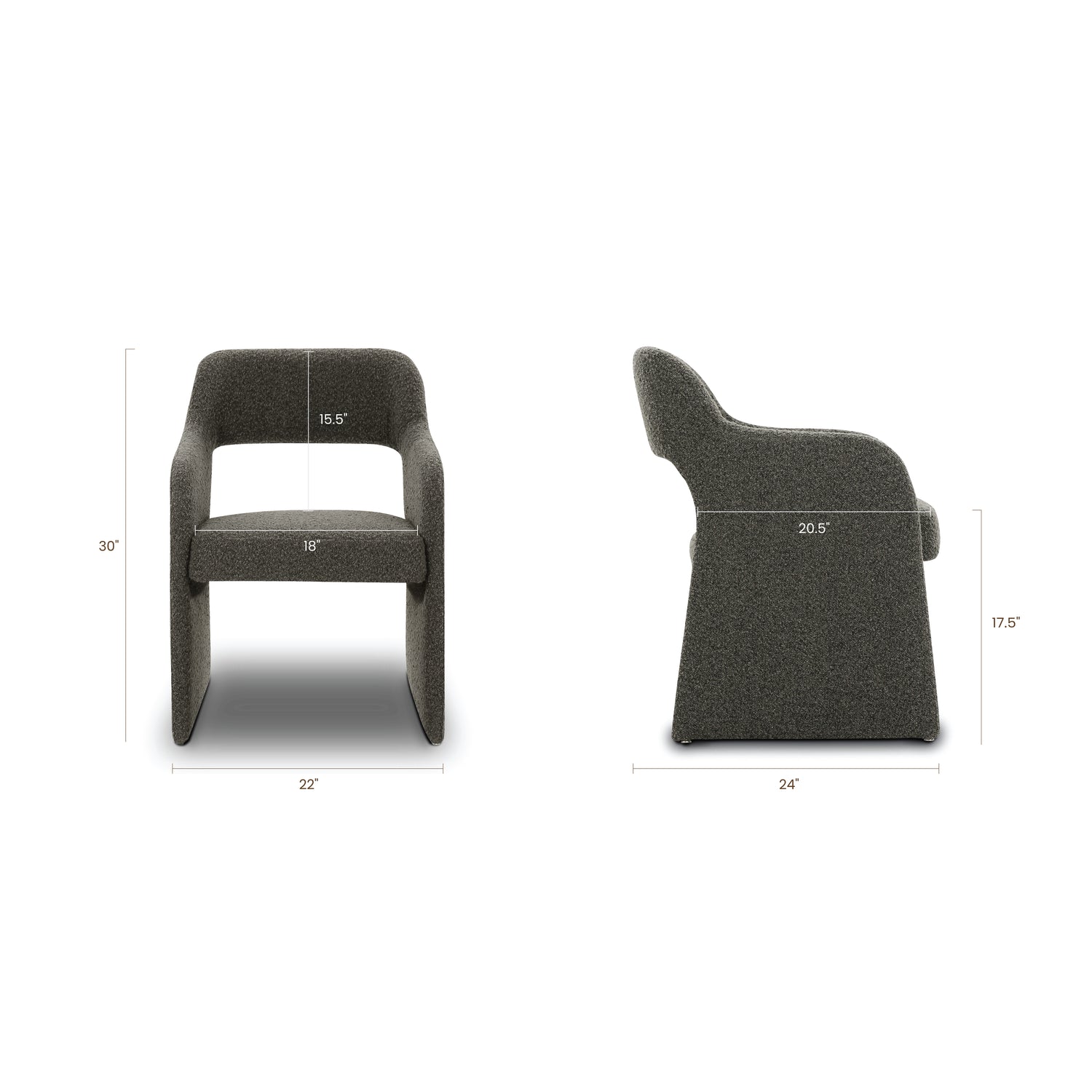 Chios Dining Chair | Juniper Green Boucle 