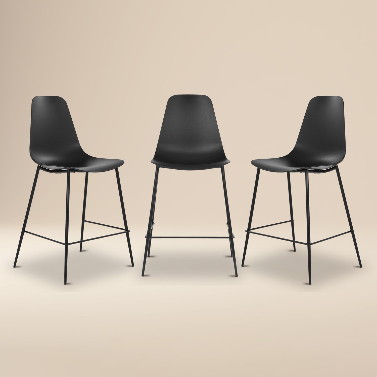 Isla Counter Height Stool | Black | Set of 3 