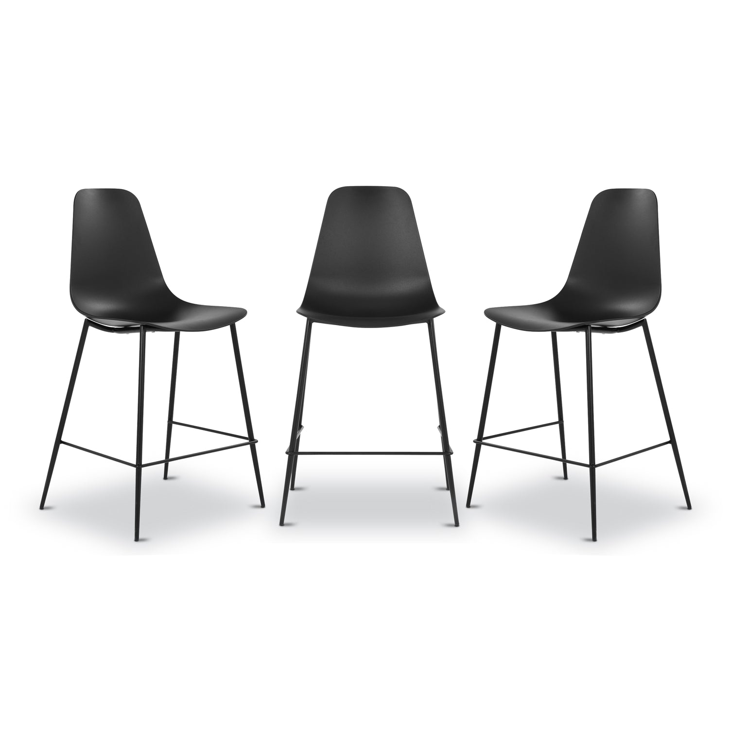 Isla Counter Height Stool | Black | Set of 3 