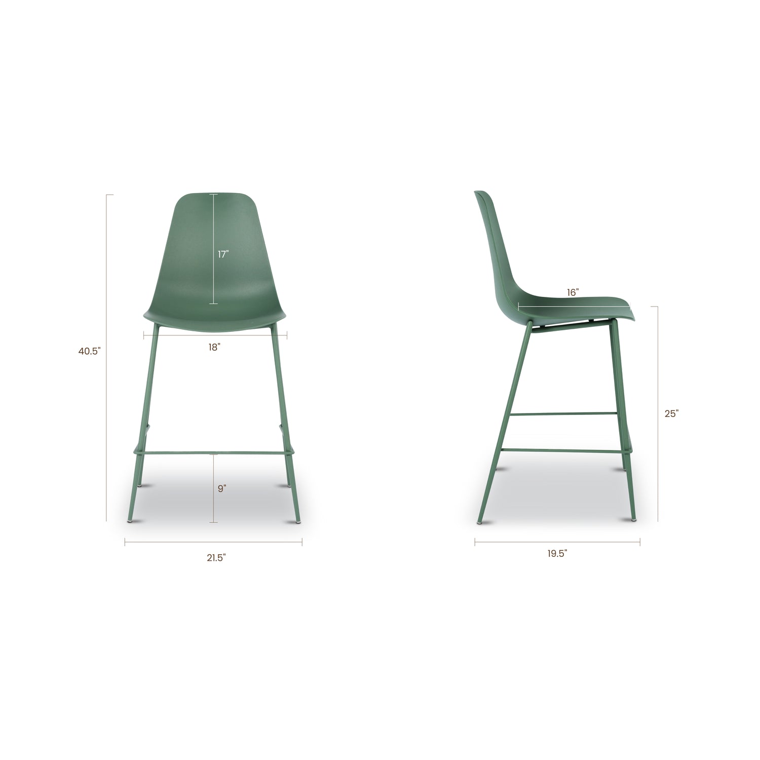 Isla Counter Height Stool | Pistachio Green | Set of 3 