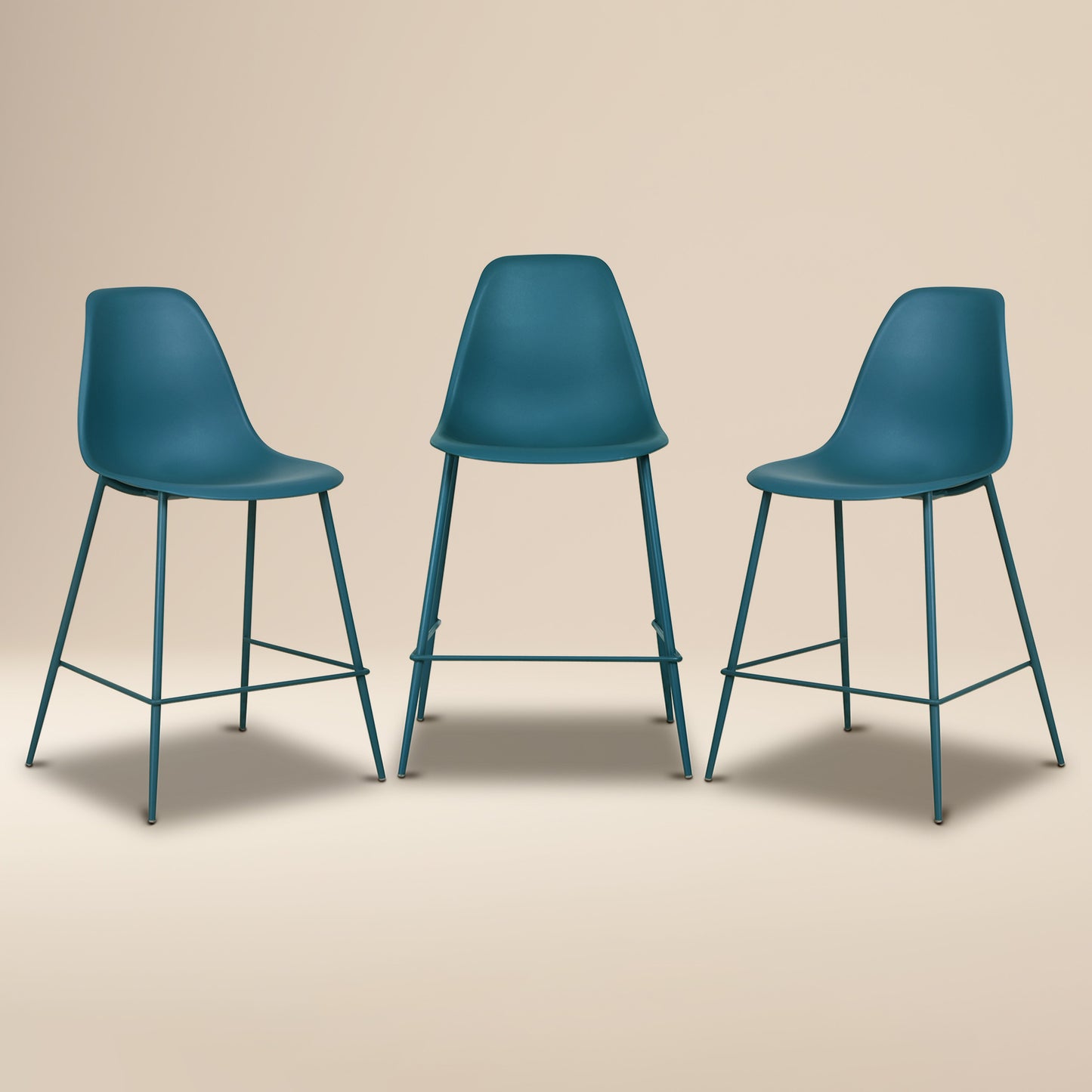 Isla Counter Height Stool | Ocean Teal | Set of 3