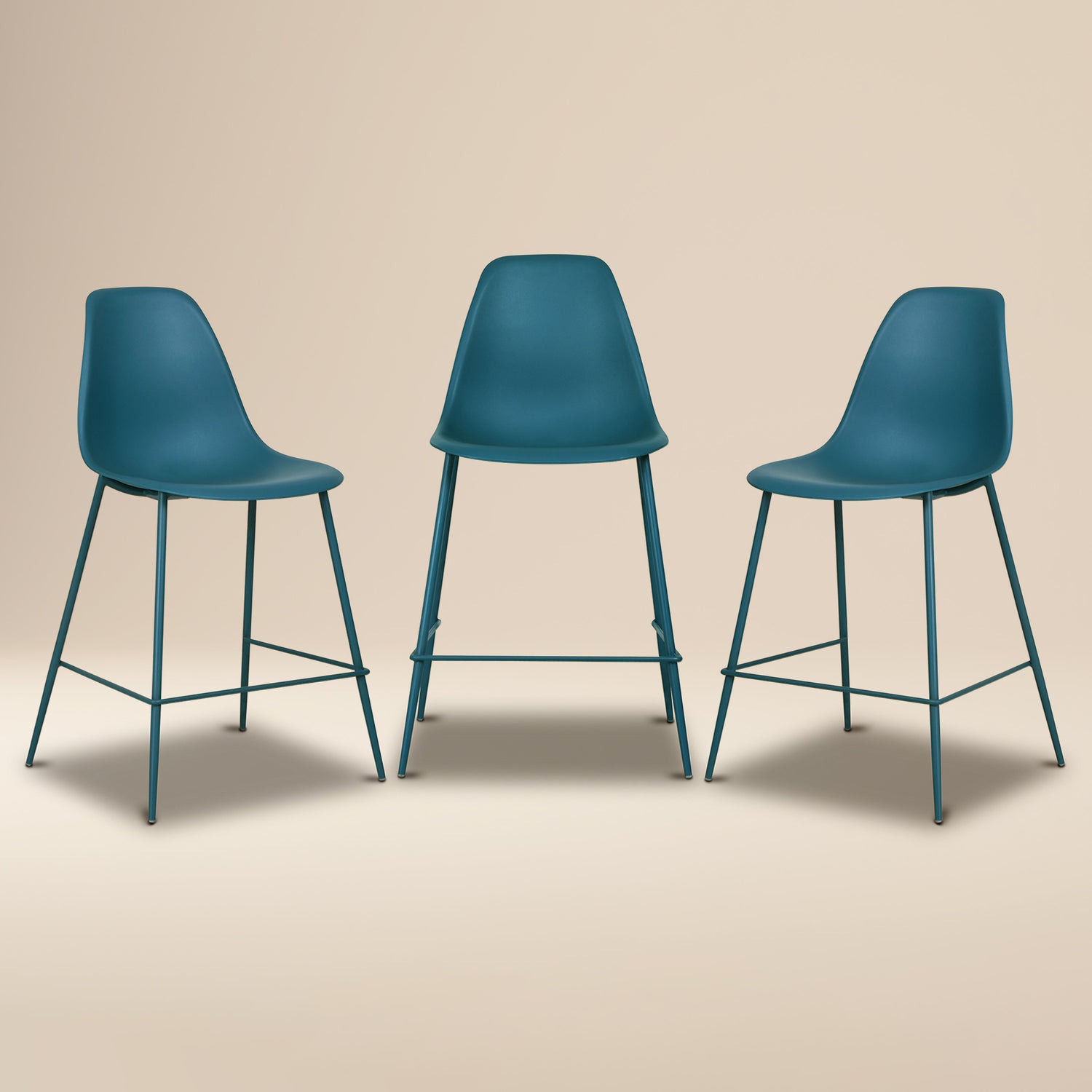 Isla Counter Height Stool | Ocean Teal | Set of 3 