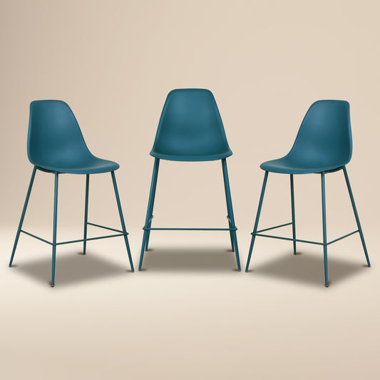 Isla Counter Height Stool | Ocean Teal | Set of 3