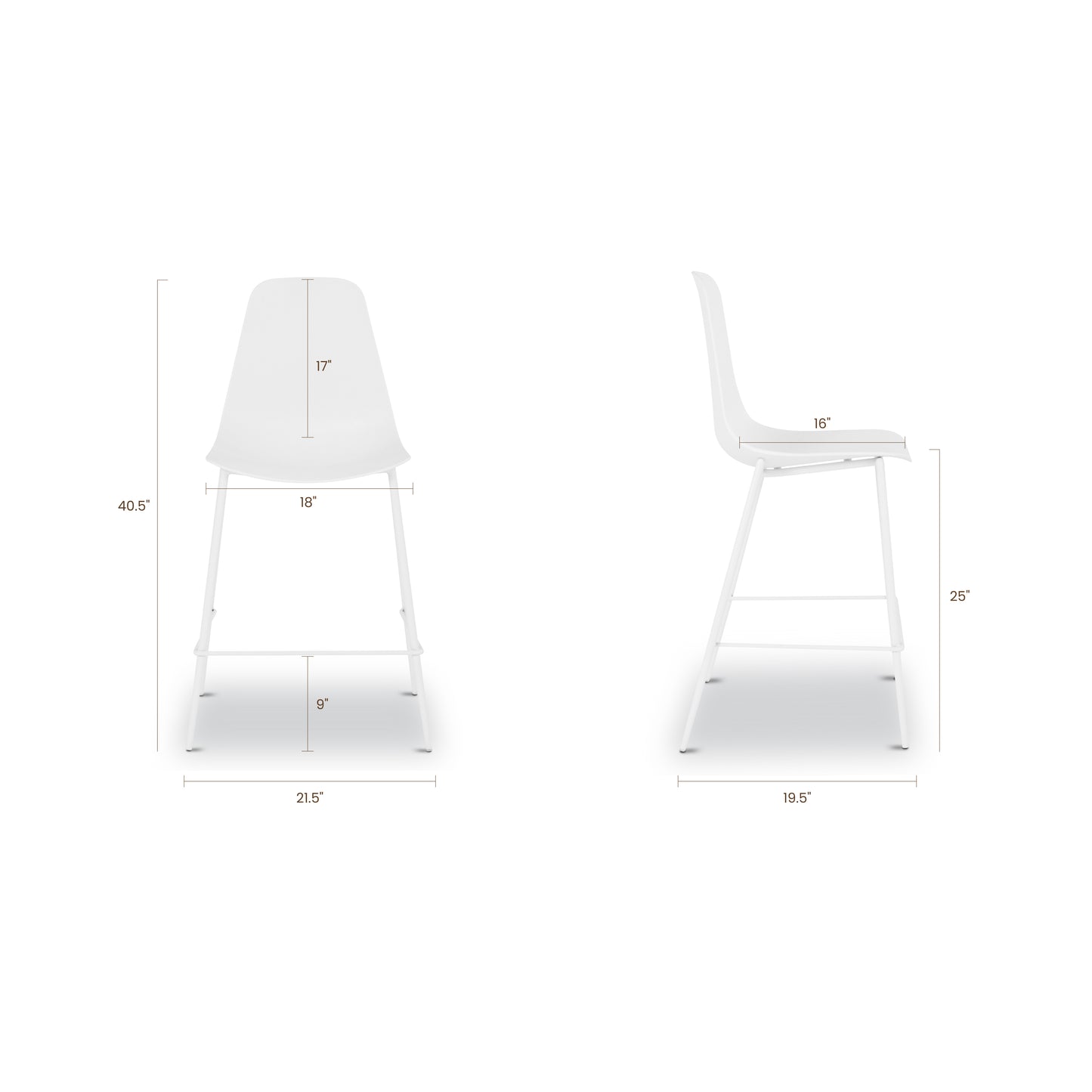 Isla Counter Height Stool | White | Set of 3
