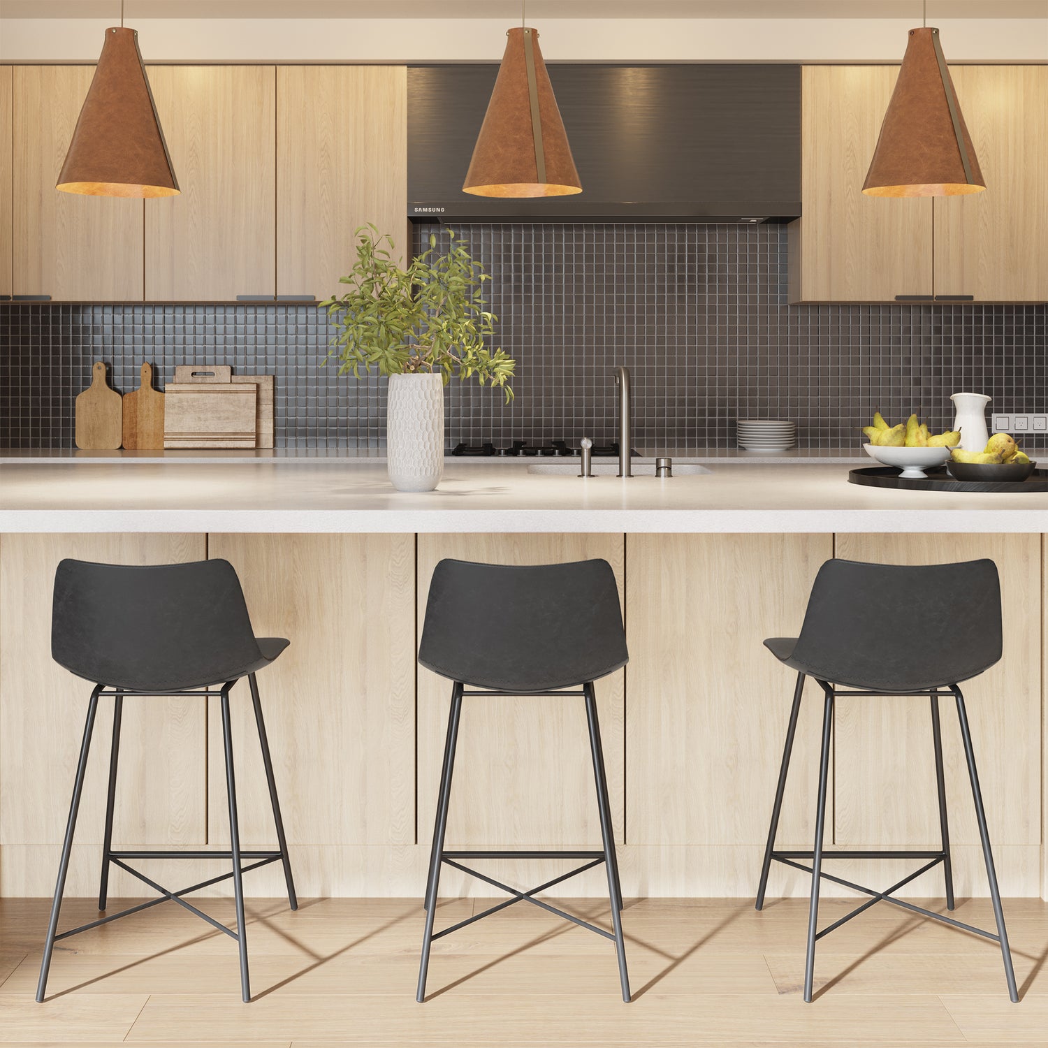 Paxton 24” Counter Height Stool | Grey | Set of 3 lifestyle_image