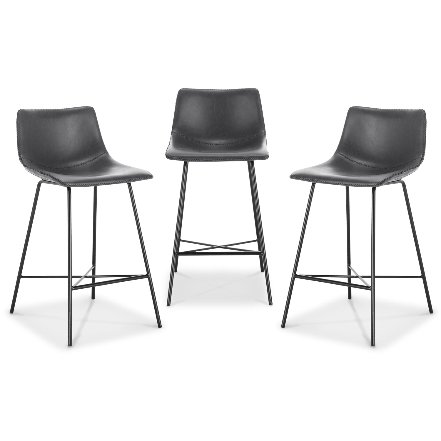 Paxton 24” Counter Height Stool | Grey | Set of 3 