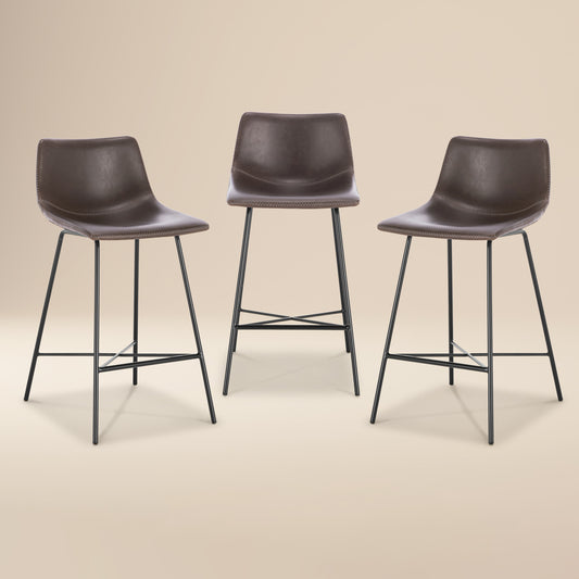 Paxton 24” Counter Height Stool | Brown | Set of 3