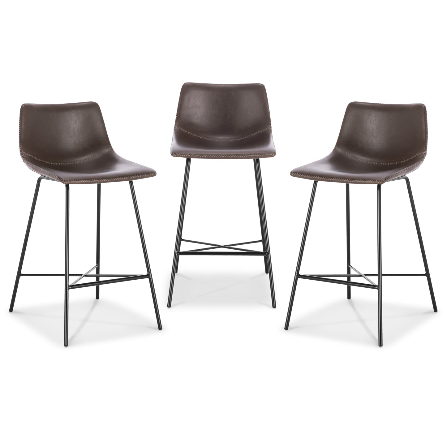 Paxton 24” Counter Height Stool | Brown | Set of 3