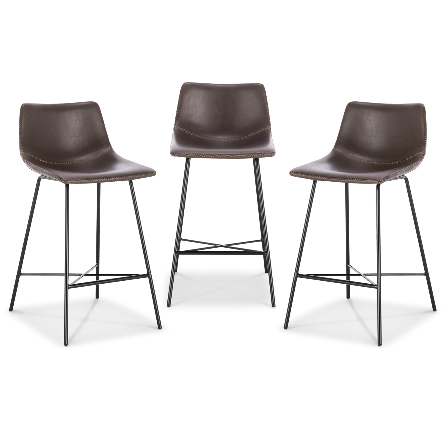 Paxton 24” Counter Height Stool | Brown | Set of 3 