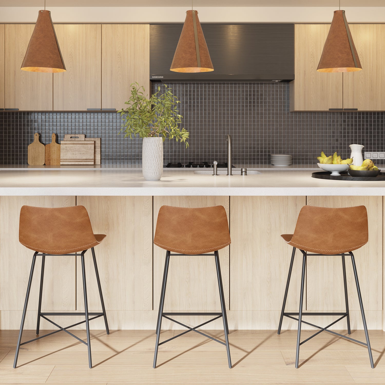 Paxton 24” Counter Height Stool | Tan | Set of 3 lifestyle_image