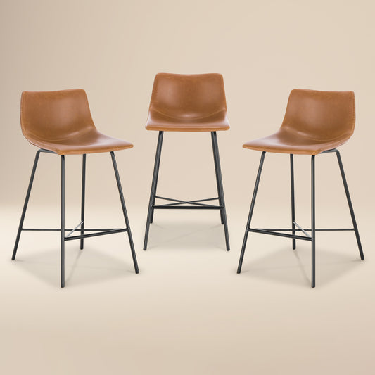 Paxton 24” Counter Height Stool | Tan | Set of 3