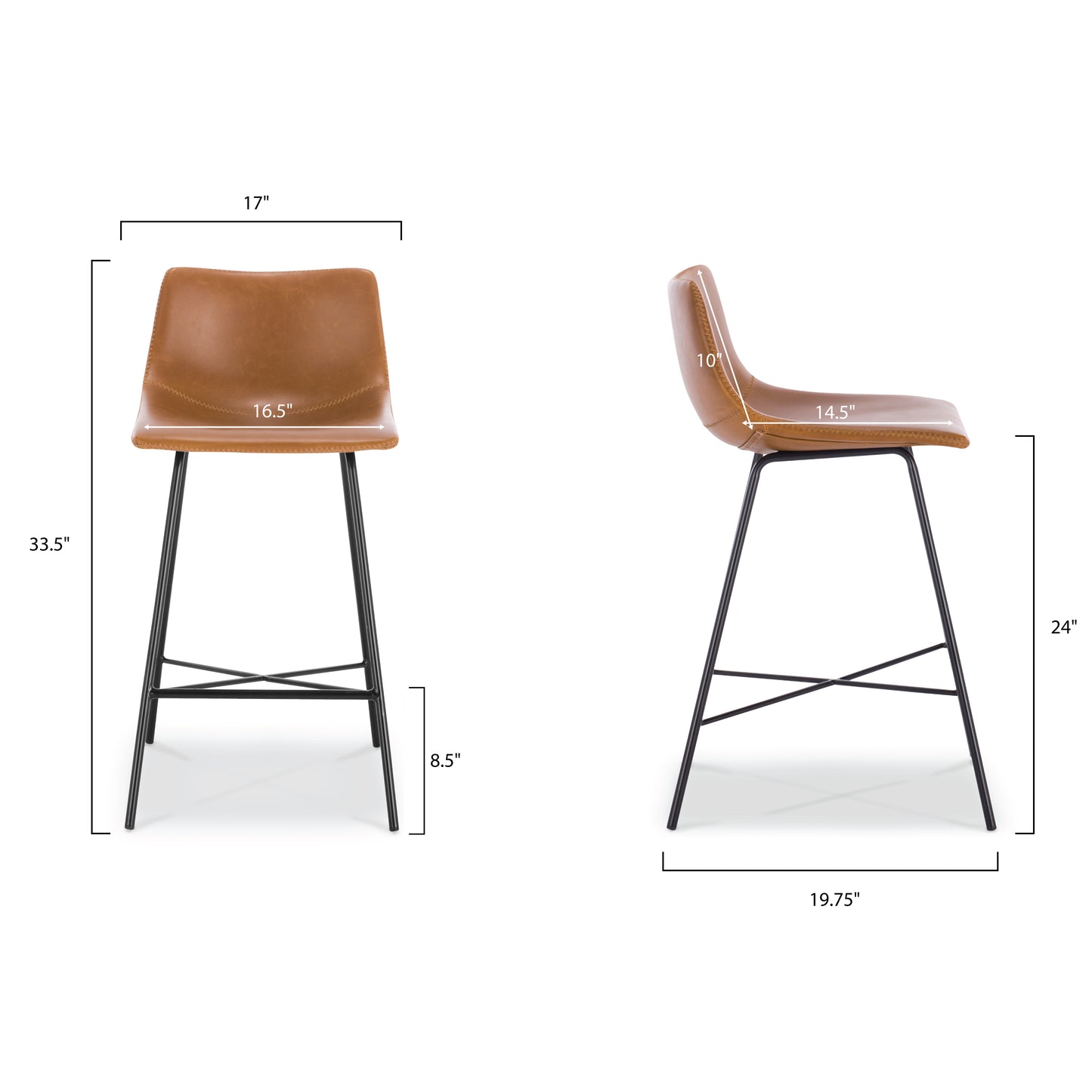 Paxton 24” Counter Height Stool | Tan | Set of 3