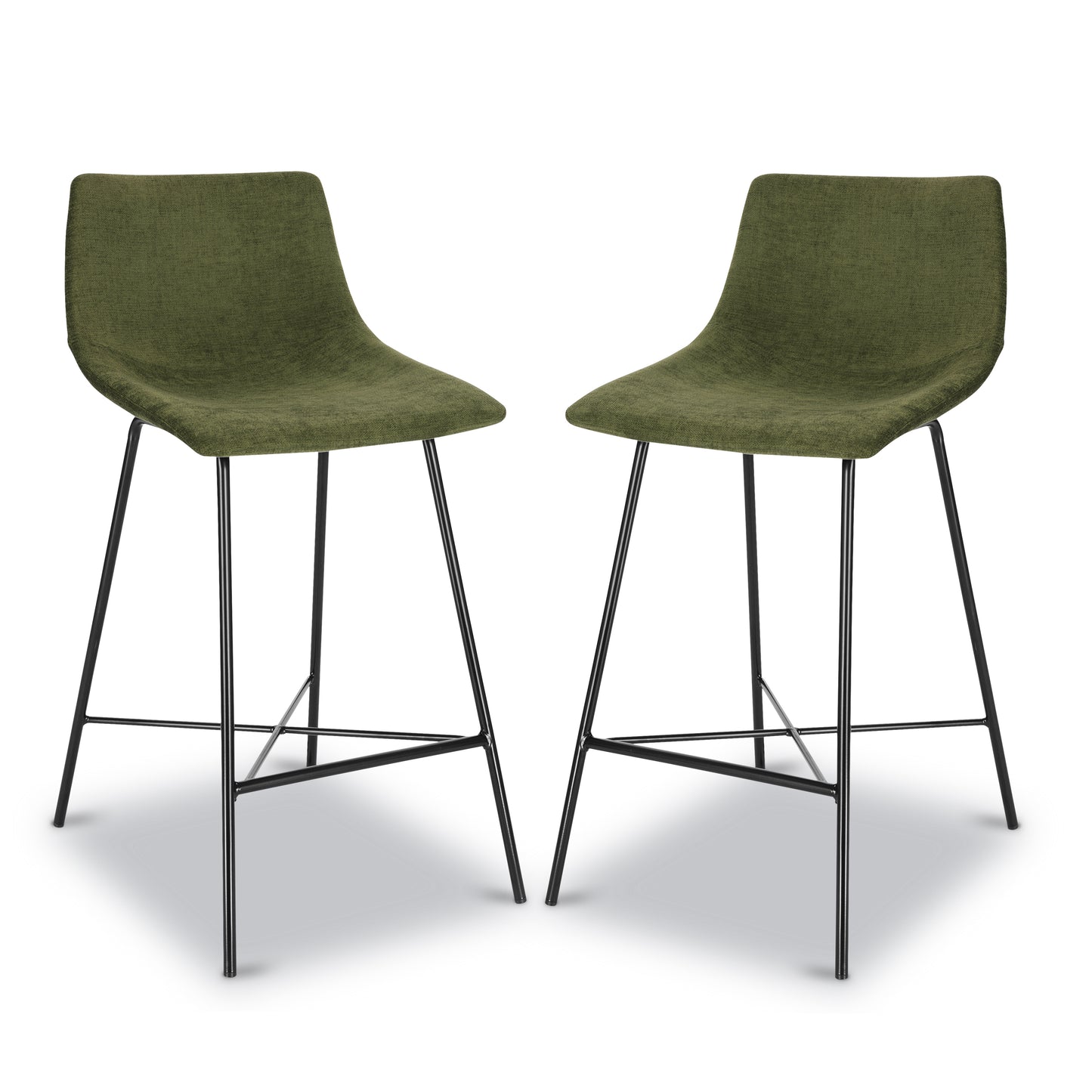Paxton 24” Velvet Counter Stool | Distressed Green | Set of 3