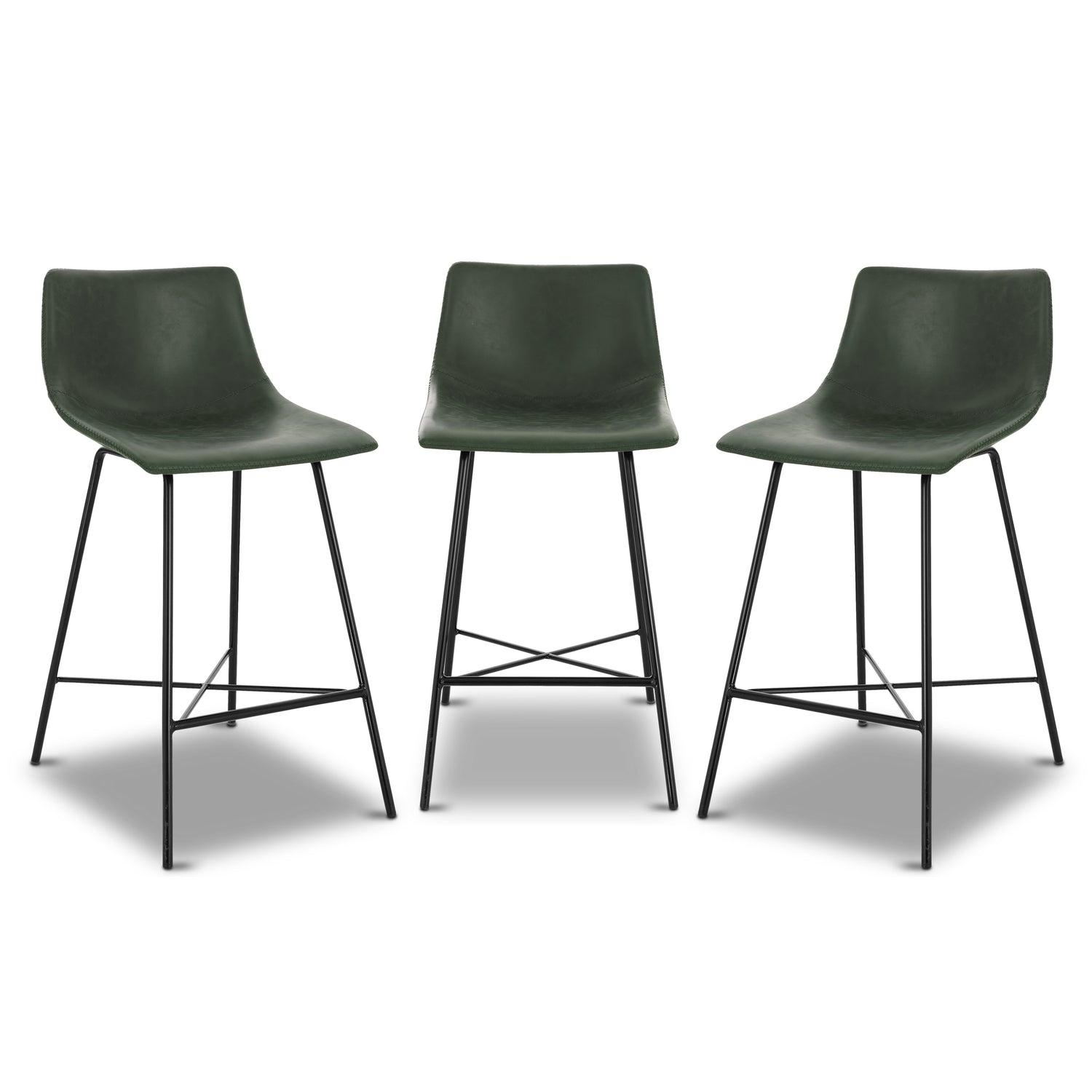 Paxton 24” Counter Height Stool | Ivy Green | Set of 3 