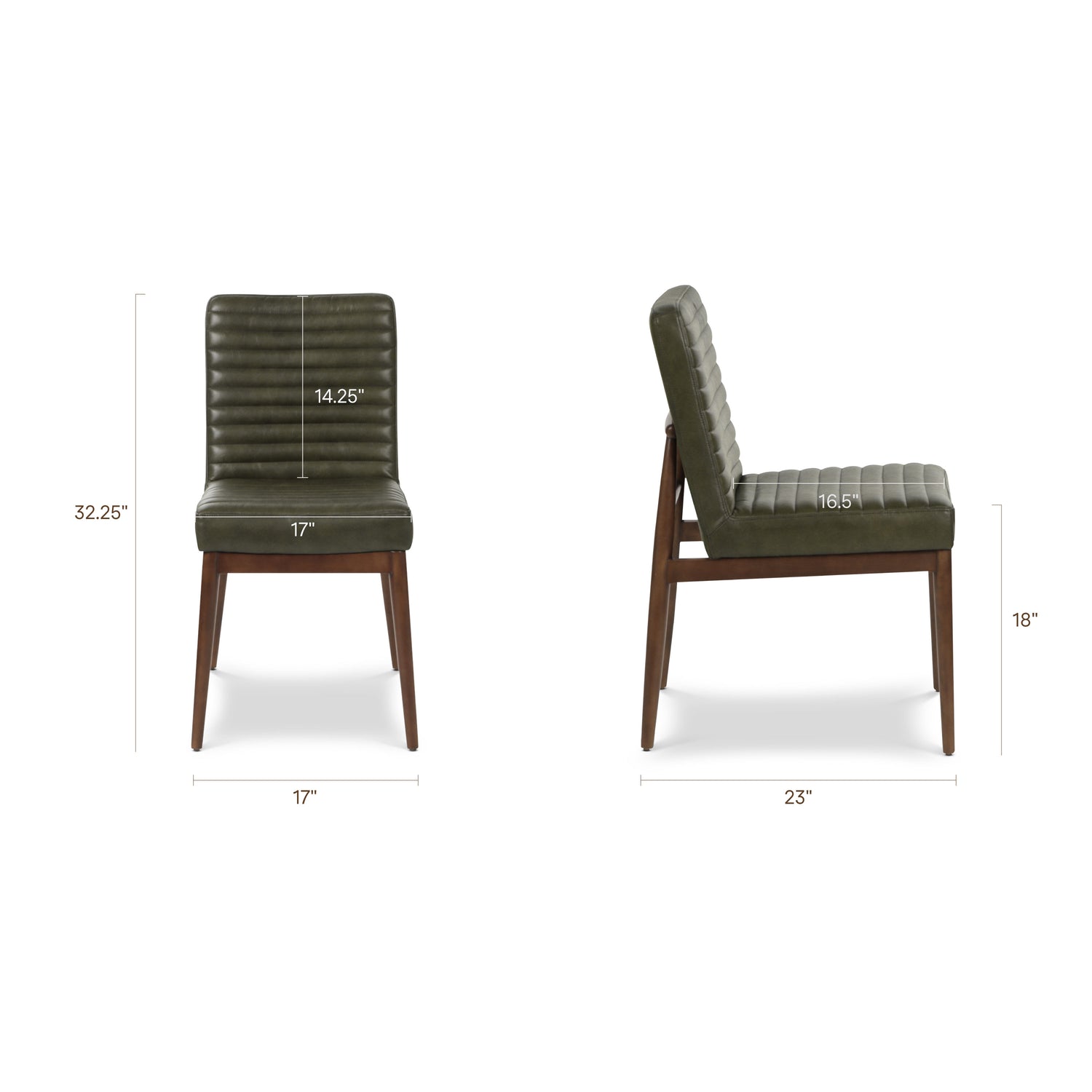 Nivo Leather Dining Chair | Antique Green 