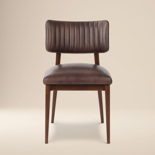 Bask Leather Dining Chair | Antique Brown