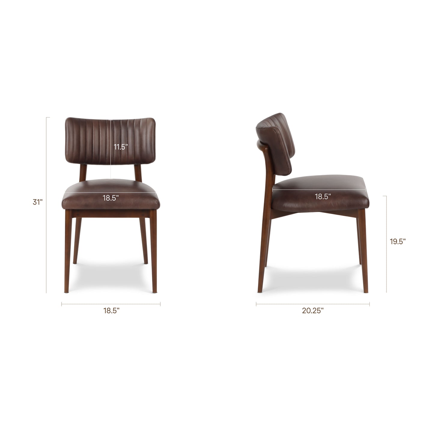 Bask Leather Dining Chair | Antique Brown