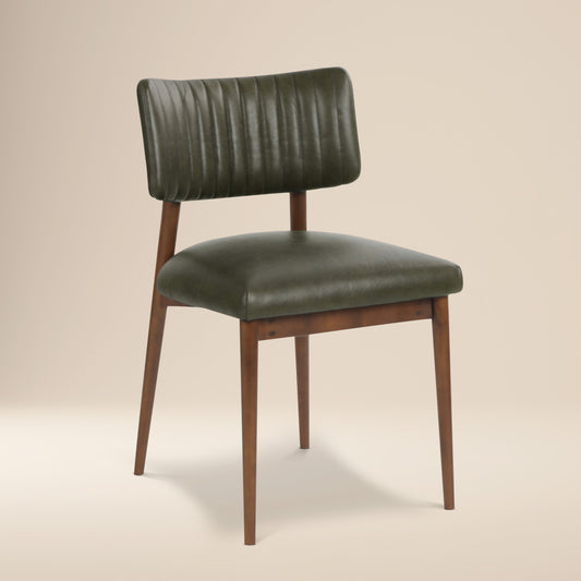 Bask Leather Dining Chair | Antique Green