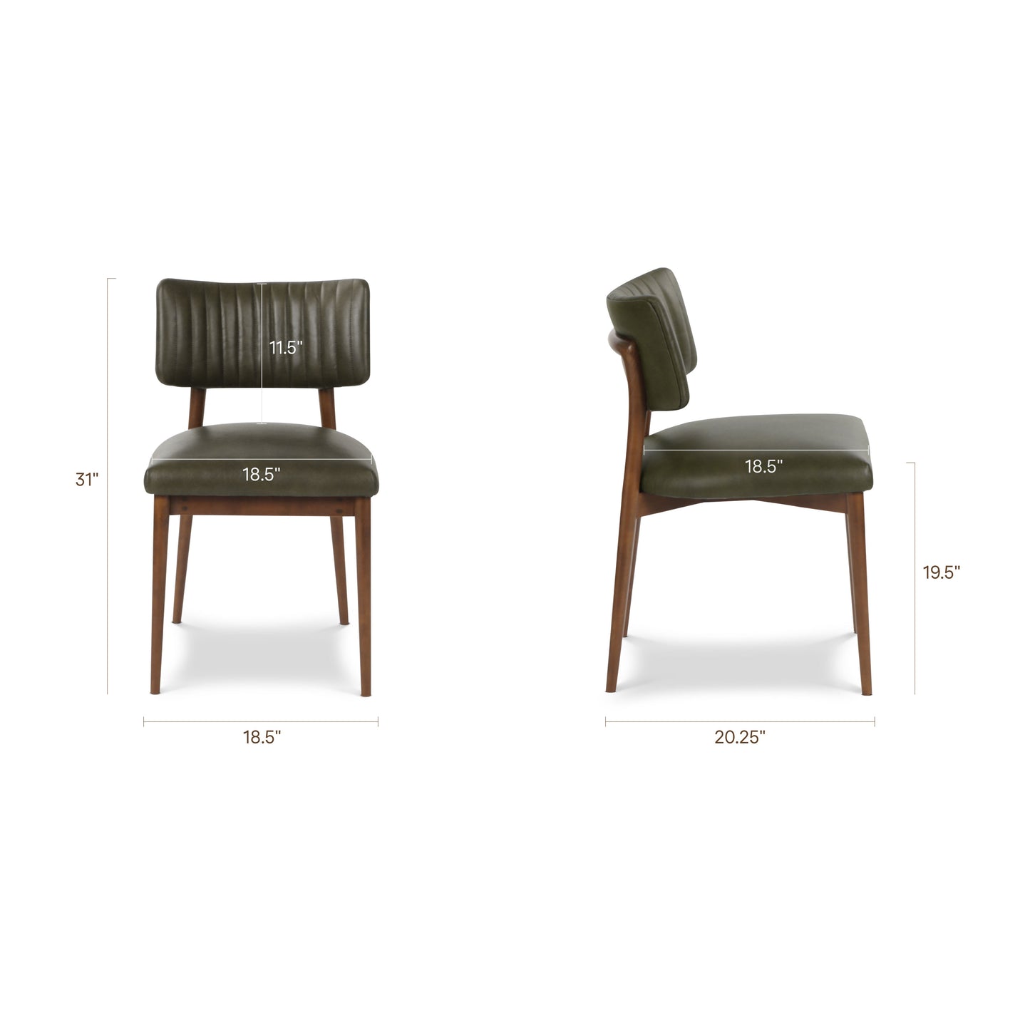 Bask Leather Dining Chair | Antique Green