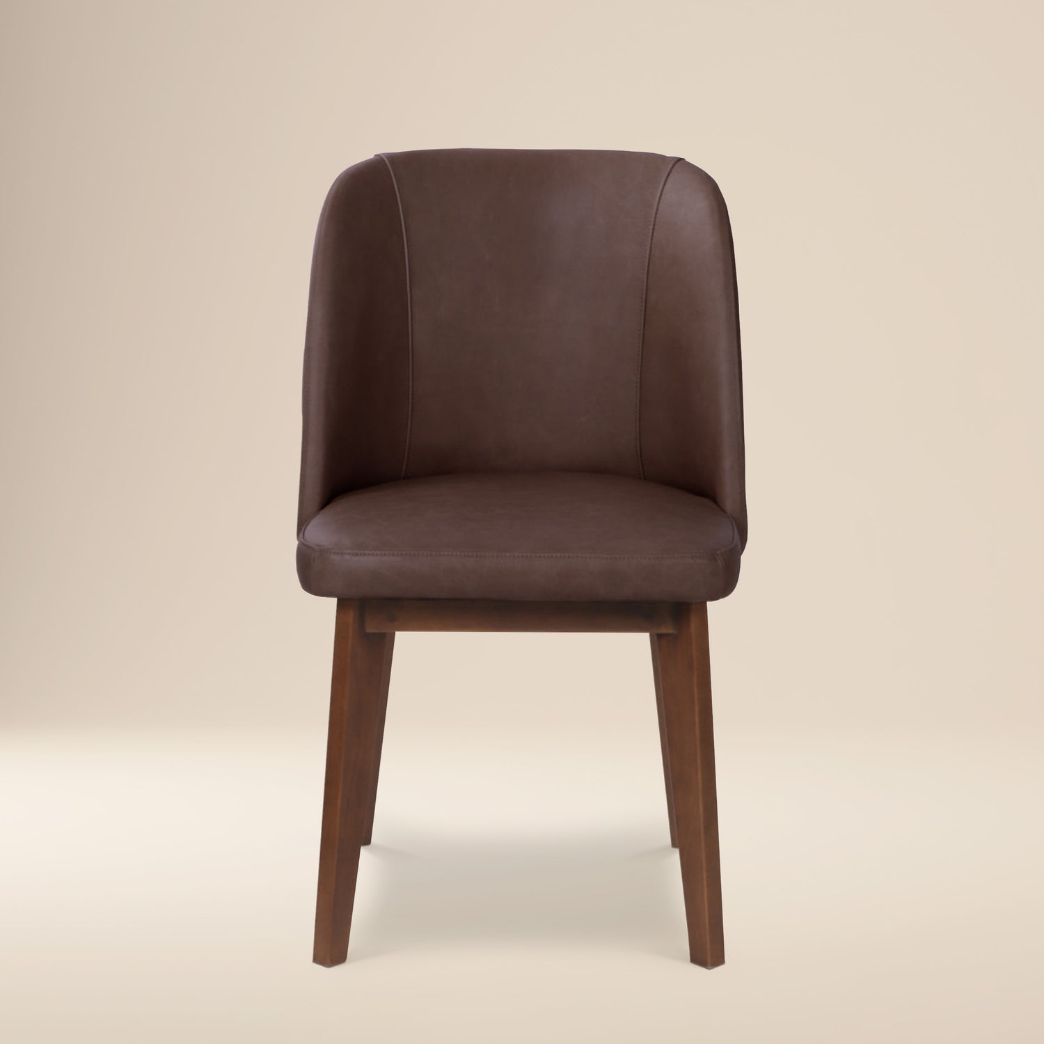 Fawn Leather Dining Chair | Antique Brown 