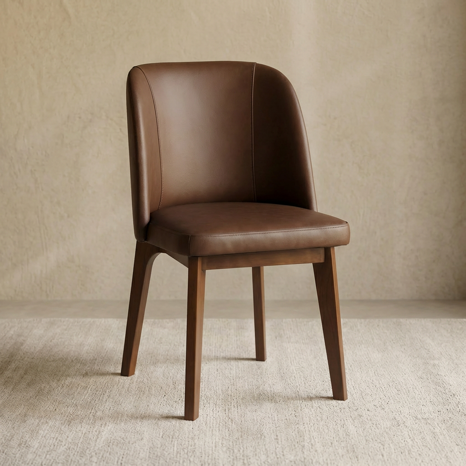 Fawn Leather Dining Chair | Antique Brown 