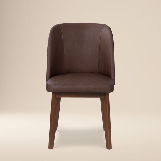 Fawn Leather Dining Chair | Antique Brown