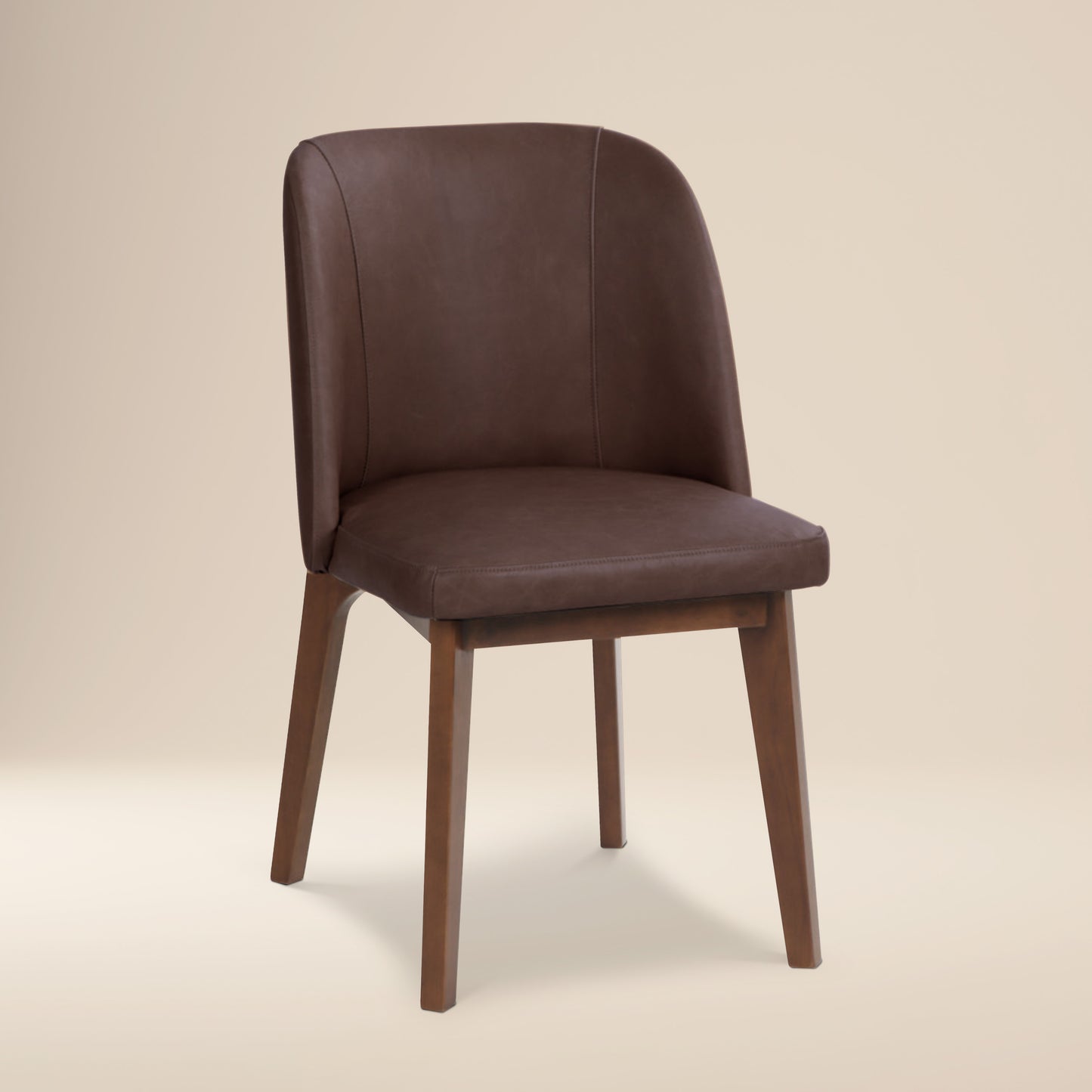 Fawn Leather Dining Chair | Antique Brown
