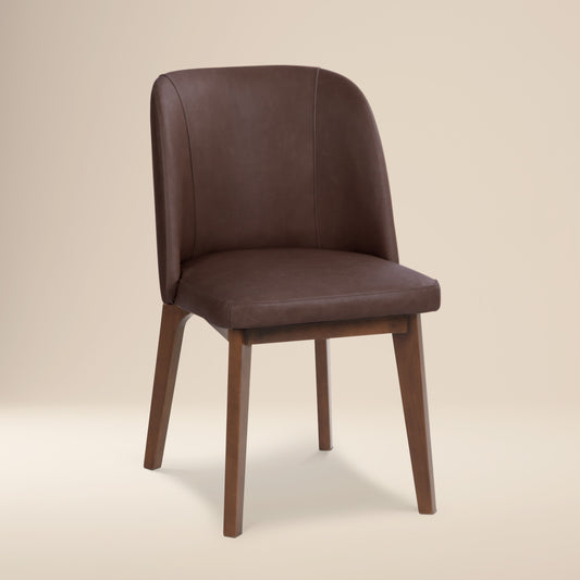 Fawn Leather Dining Chair | Antique Brown