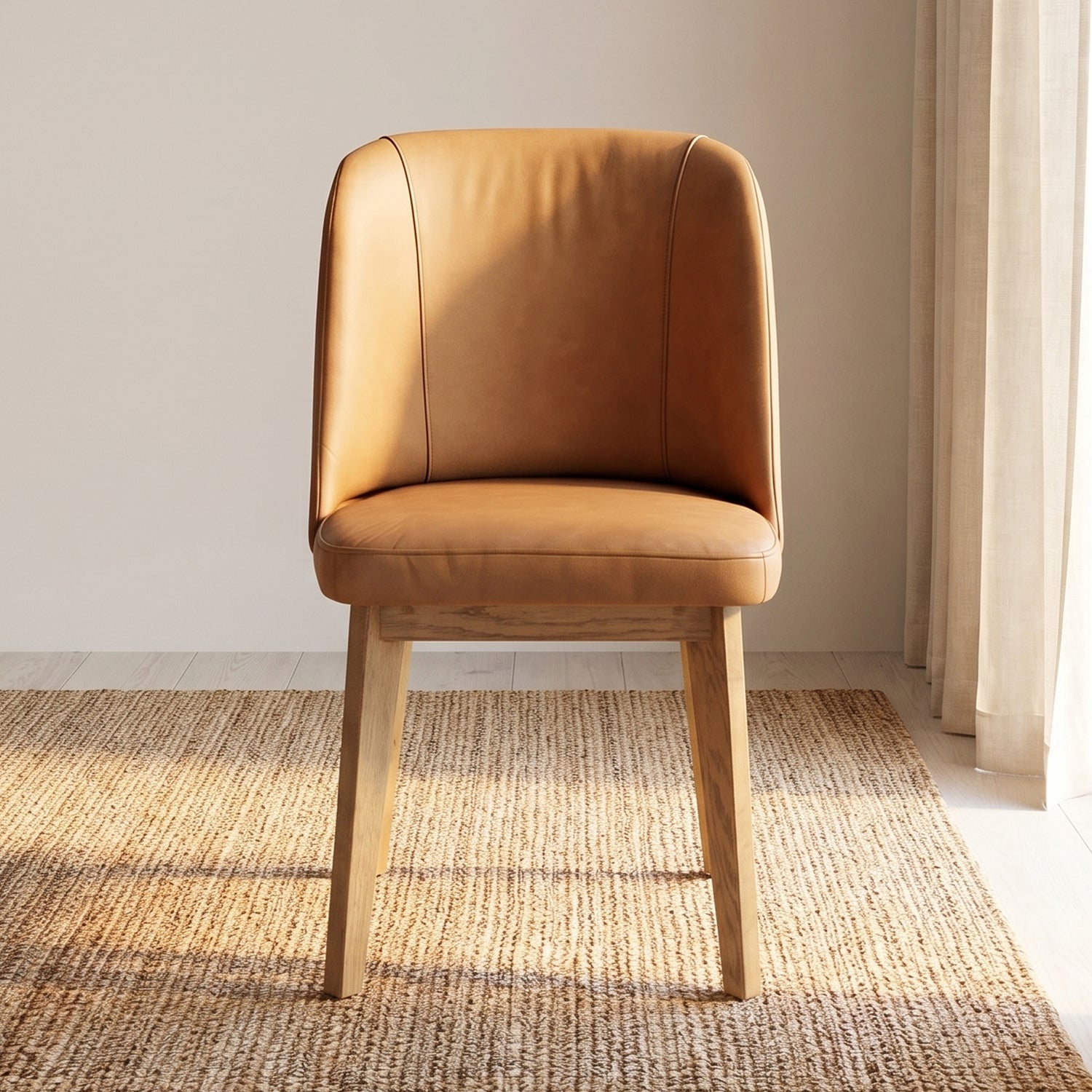 Fawn Leather Dining Chair | Waxed Tan lifestyle_image