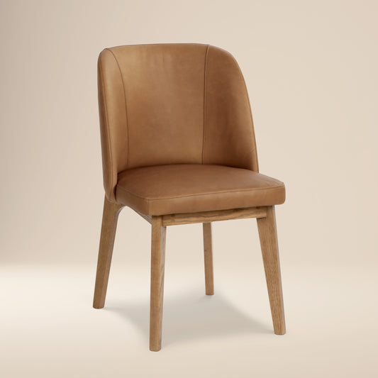 Fawn Leather Dining Chair | Waxed Tan