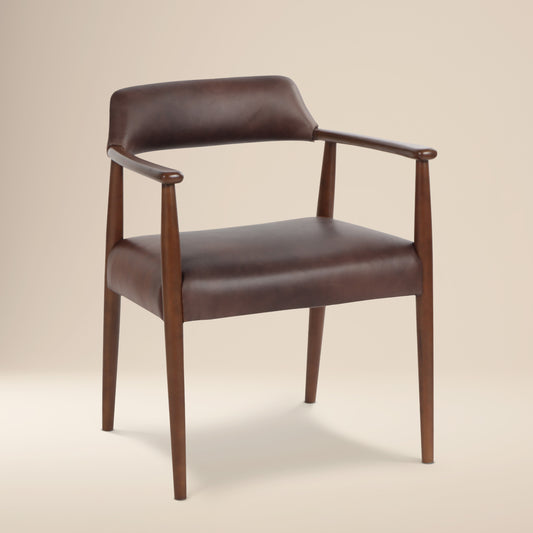 Sento Leather Dining Chair | Antique Brown