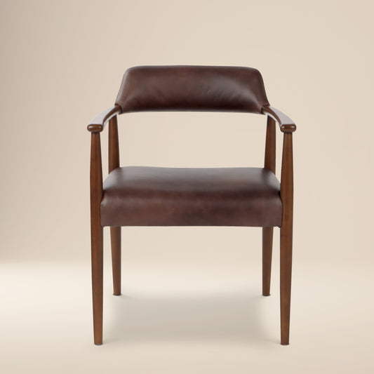 Sento Leather Dining Chair | Antique Brown