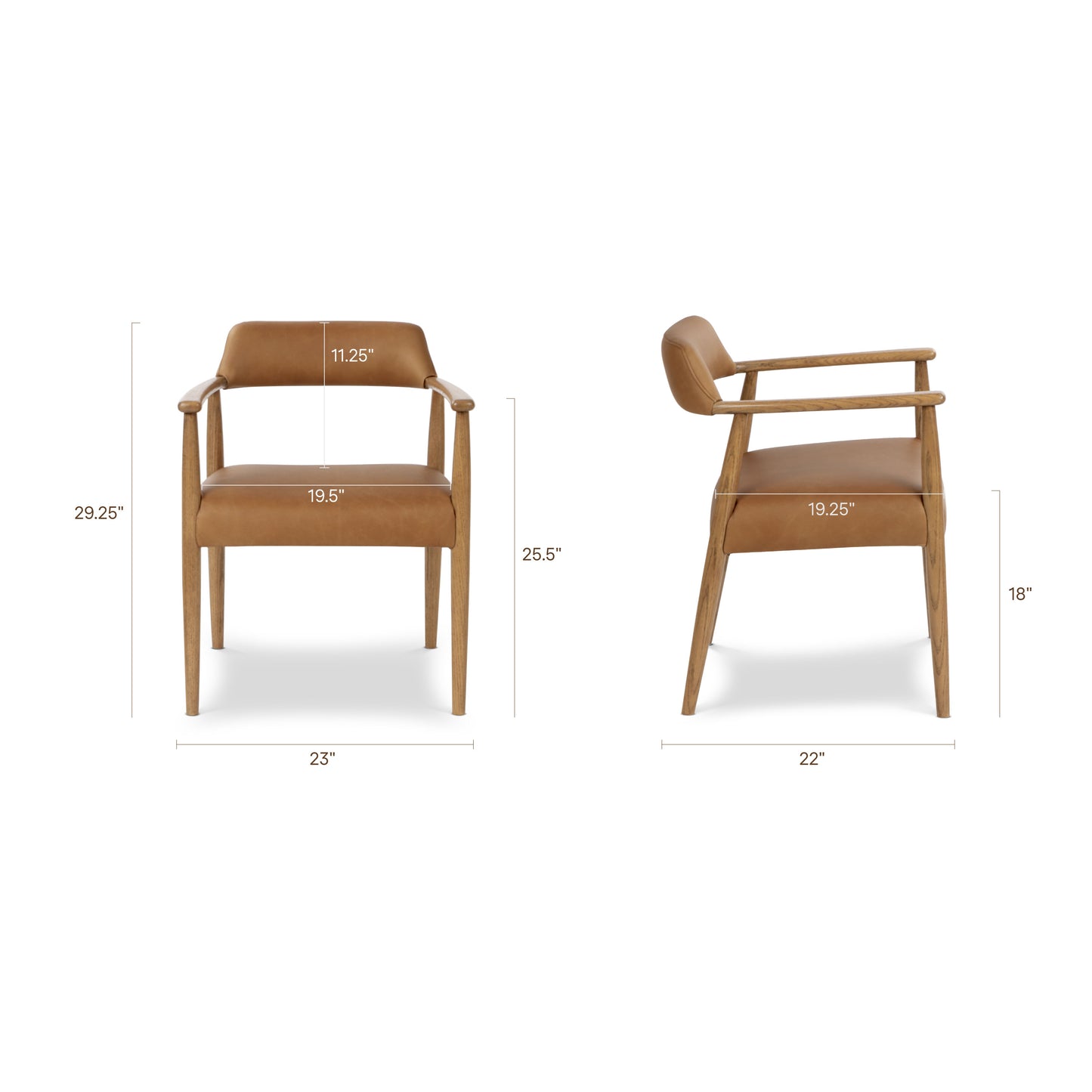 Sento Leather Dining Chair | Waxed Tan