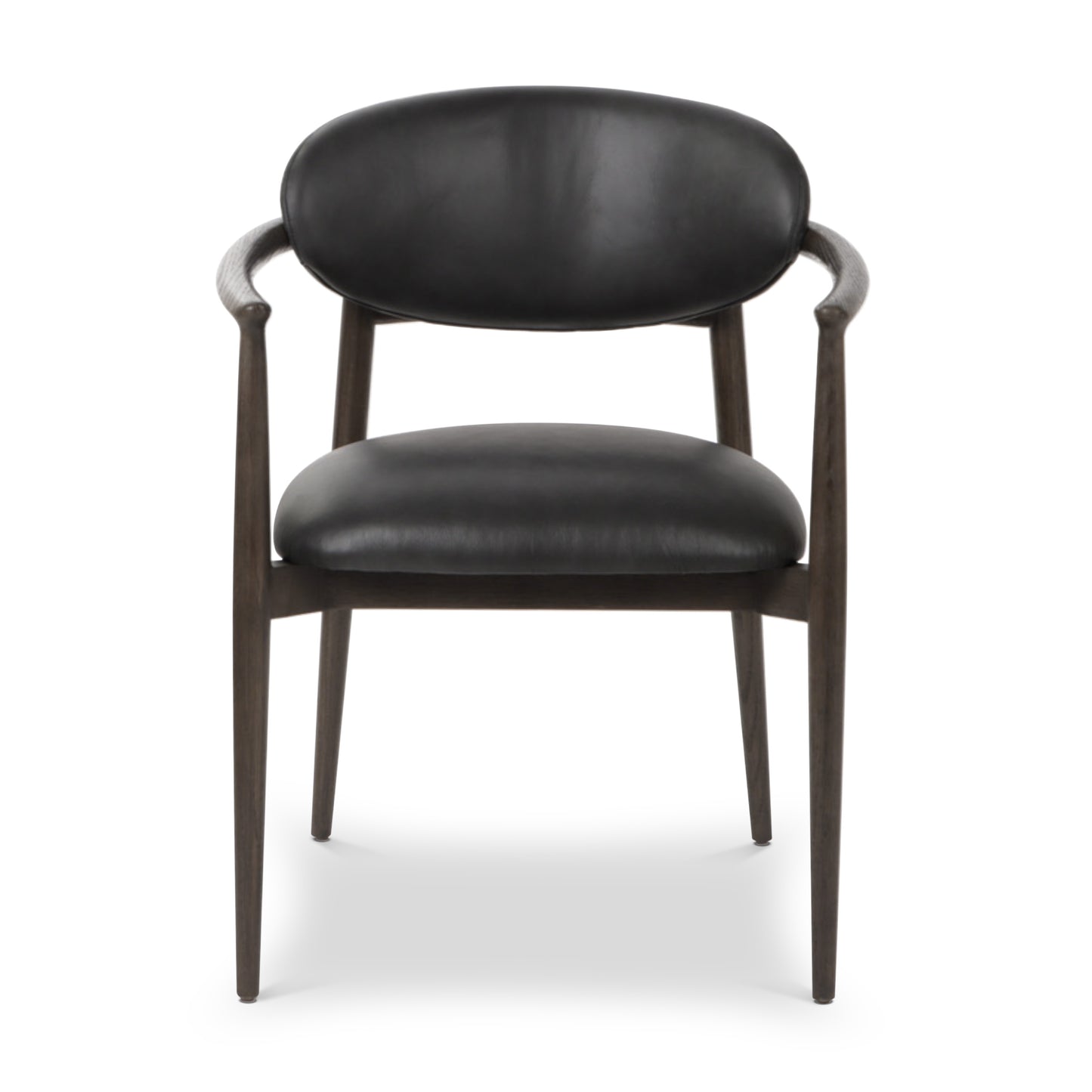 Riven Leather Dining Chair | Light Black