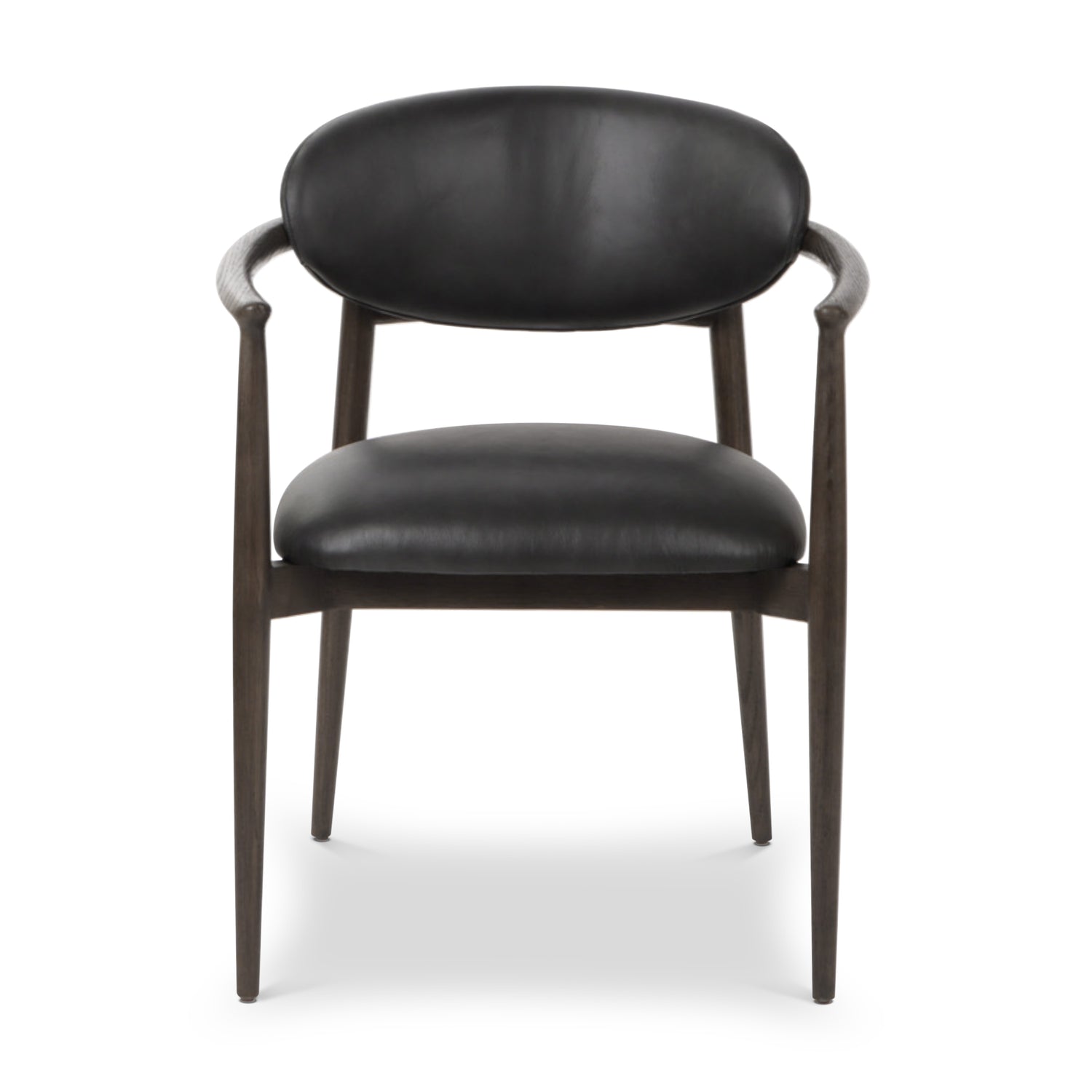 Riven Leather Dining Chair | Light Black 